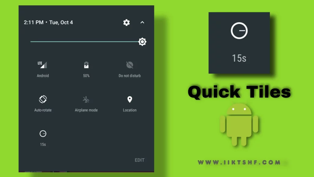 Quick Tiles app to create quick buttons on the notification bar for Android